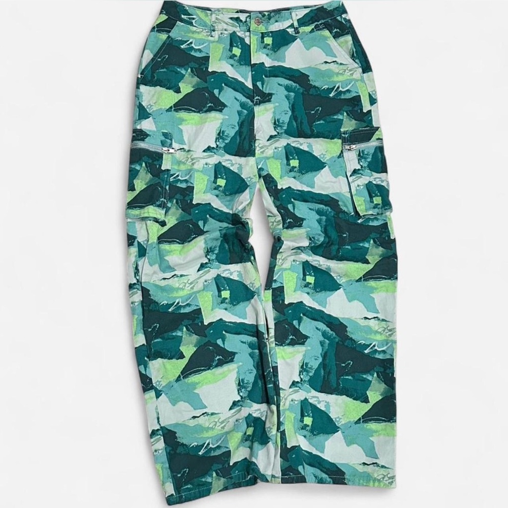 Forever 21 WomensCamouflage Cargo Pants - Green and Blue